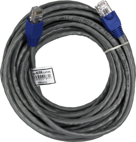 Патчкорд  UTP5e RJ45-RJ45 7м (4х2х24AWG[0.5мм] CCA) ("ЛВВ" Шнур ШДИ-5e УУпр-7э)