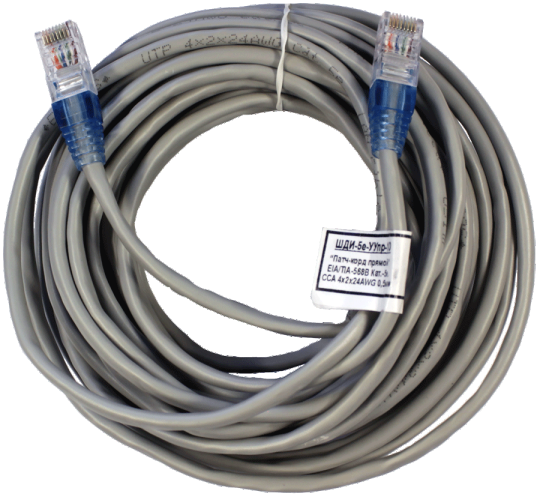 Патчкорд  UTP5e RJ45-RJ45 10м (4х2х24AWG[0.5мм] CCA) ("ЛВВ" Шнур ШДИ-5e УУпр-10э)