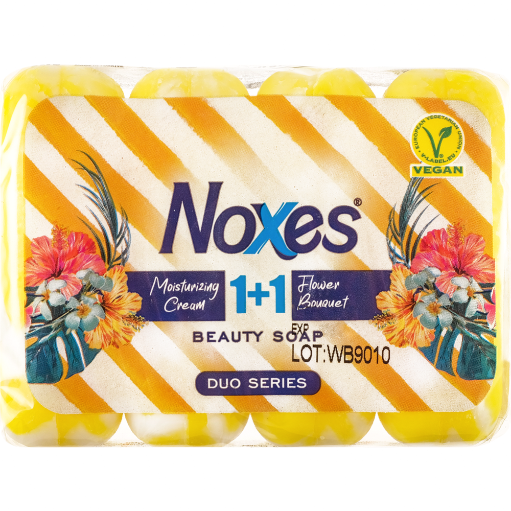 Мыло туалетное «Noxes» Увлажняющий крем + цветочный аромат, 4х80 г