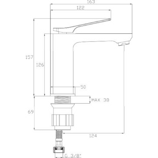 Смеситель «Invena» Paros BU-09-004-A, черный