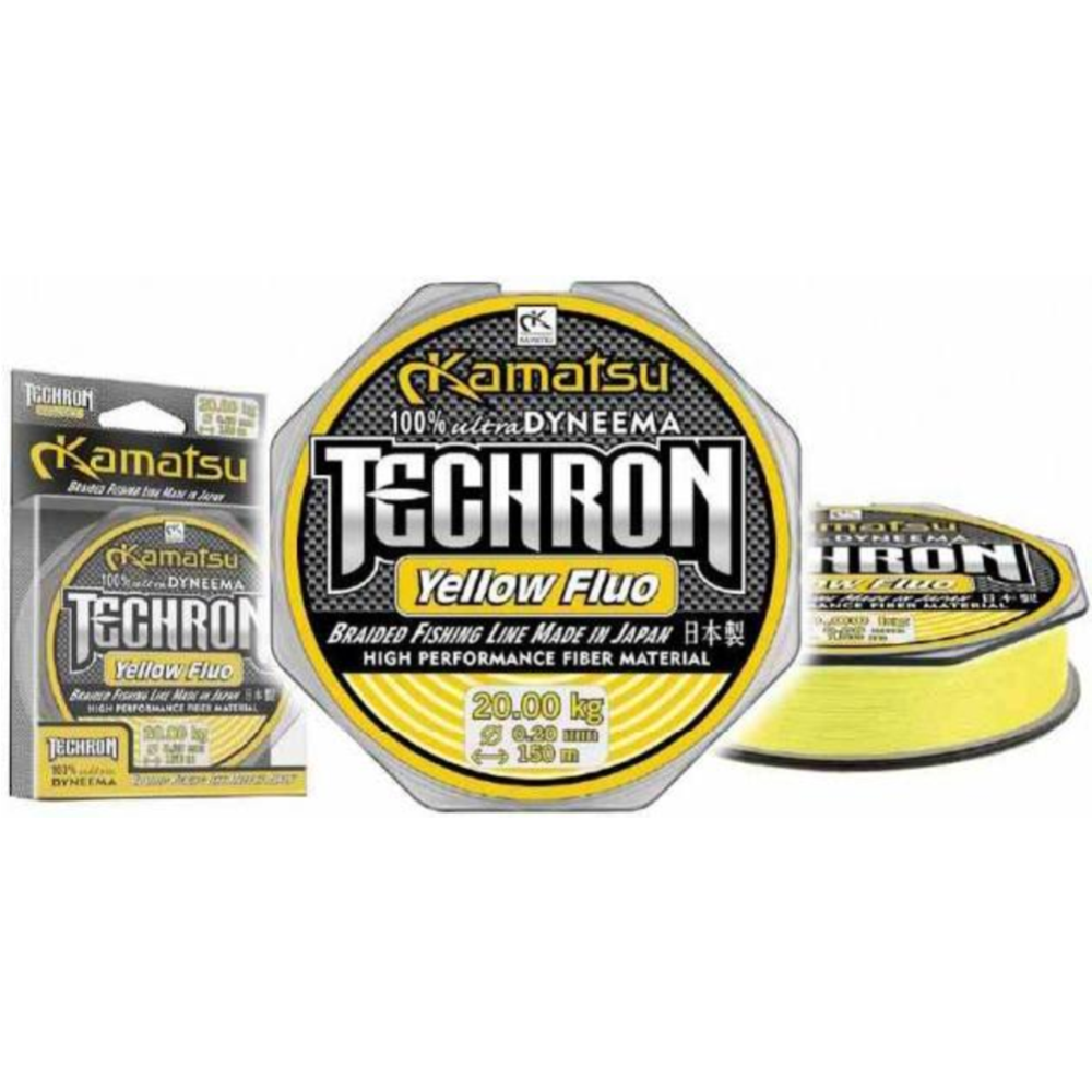 Леска плетеная «KAMATSU» Techron Yelow, 258150020, 150 м, 0.20 мм