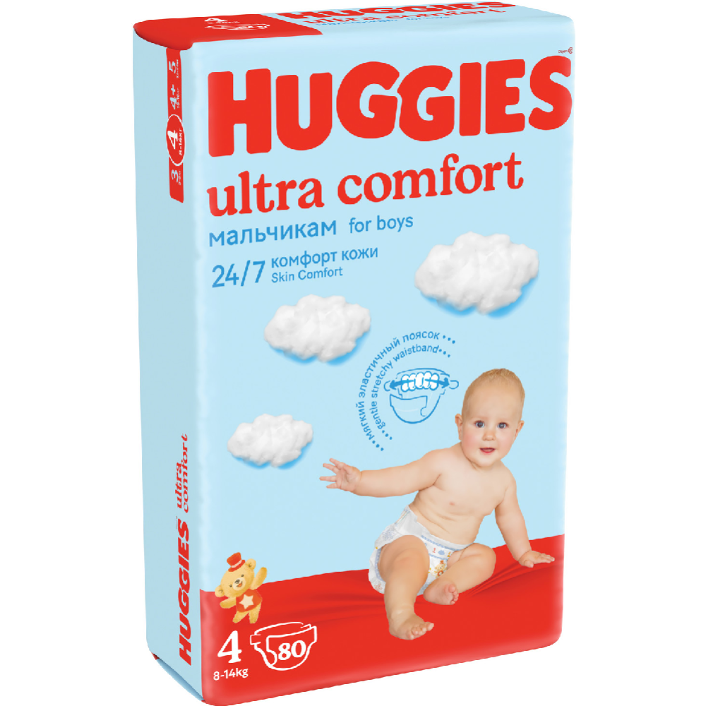 Подгузники детские «Huggies» Ultra Comfort Boy, размер 4, 8-14 кг, 80 шт #1