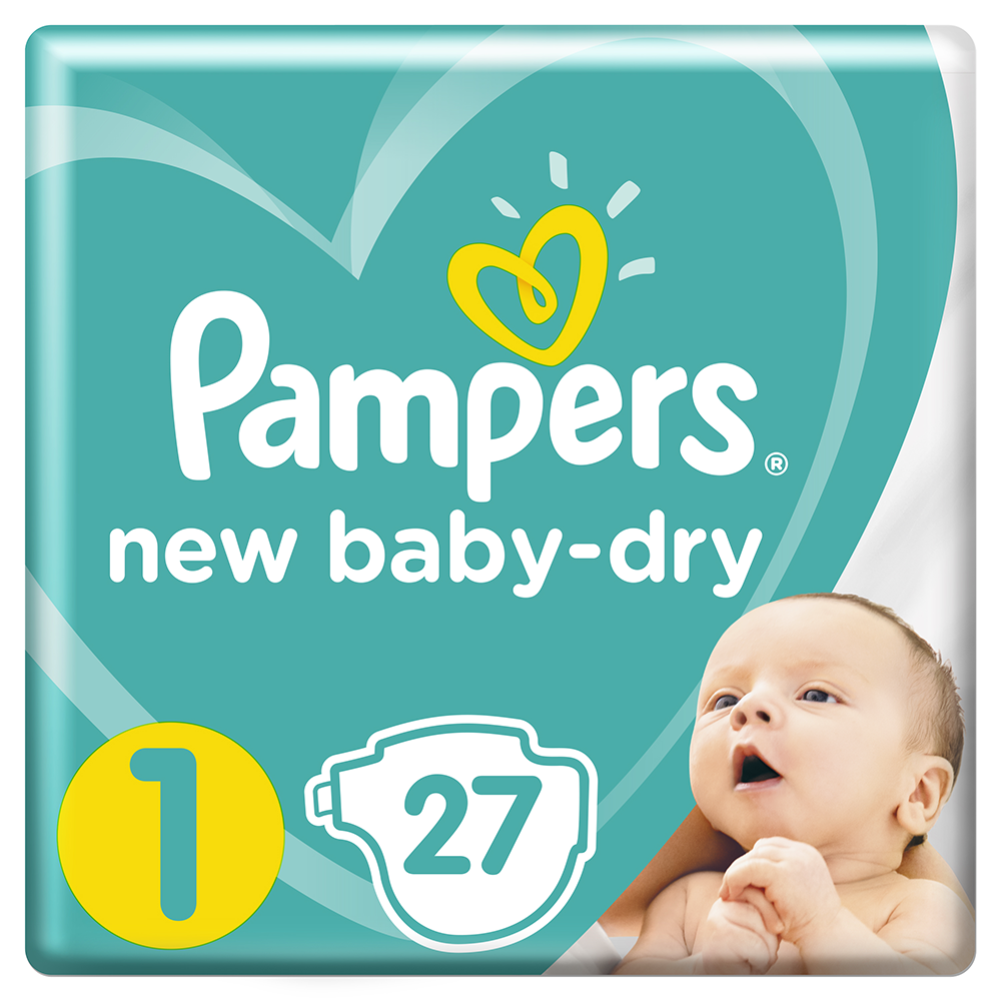 Под­гуз­ни­ки дет­ские «Pampers» New Baby-Dry, размер 1, 2-5 кг, 27 шт