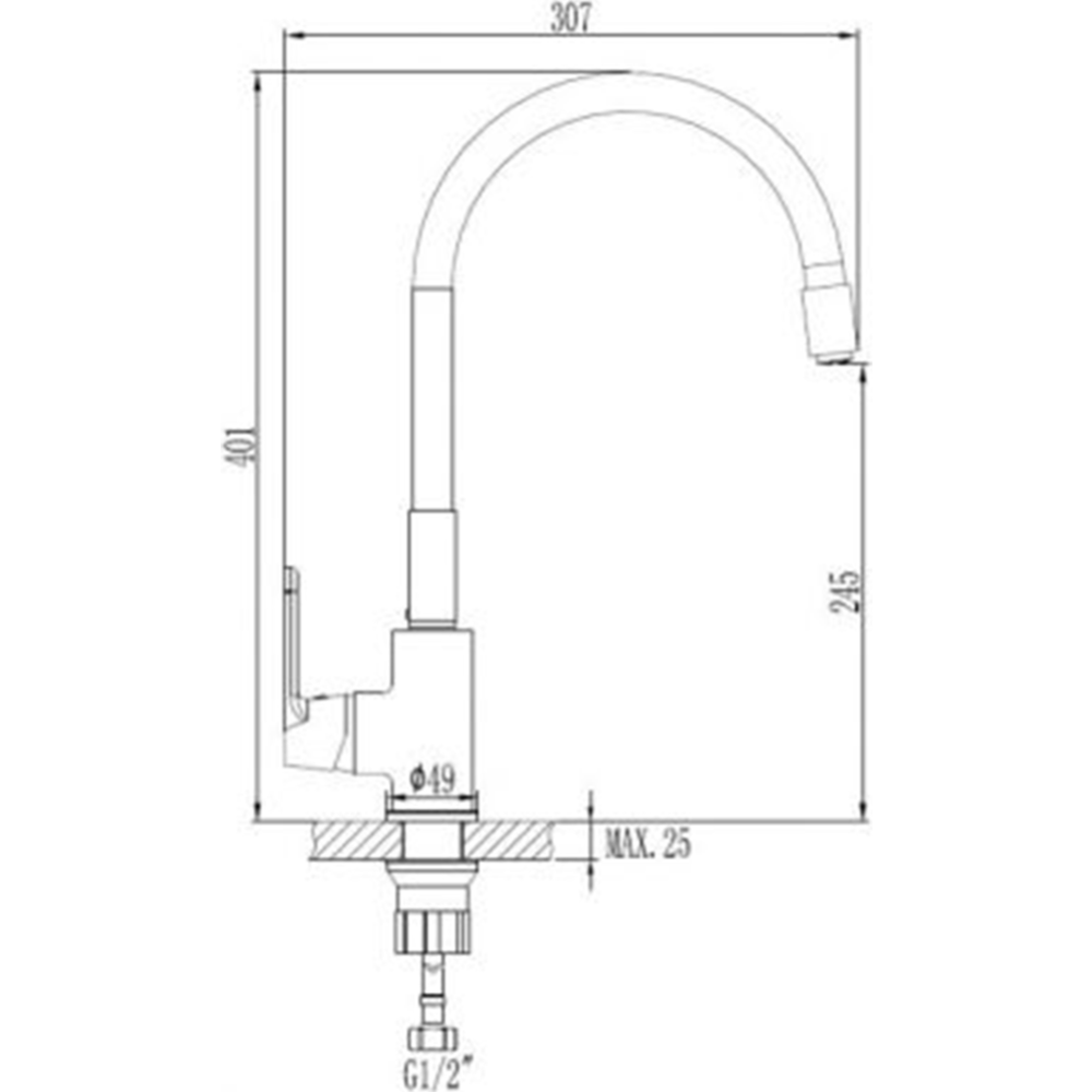 Смеситель «Invena» Joga BZ-32-L04-C, черный