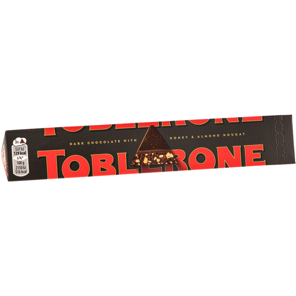Шоколад «Toblerone» темный, с медово-миндальной нугой, 10%, 100 г #0