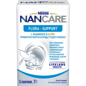 Про­био­тик «Nancare Flora Support» с оли­гос­а­ха­ри­да­ми груд­но­го молока, 21 г