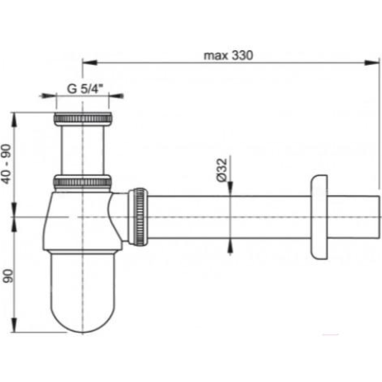 Сифон для умывальника «Alcaplast» A431-BL-01