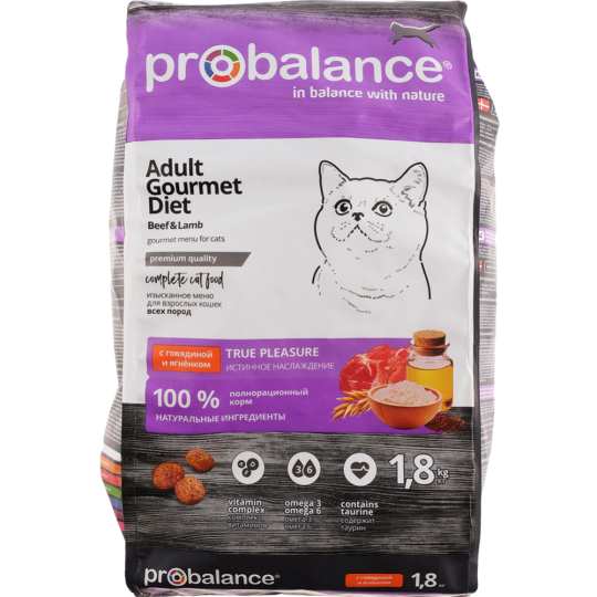 Корм для кошек «ProBalance» Adult Gourmet Diet, 1.8 кг